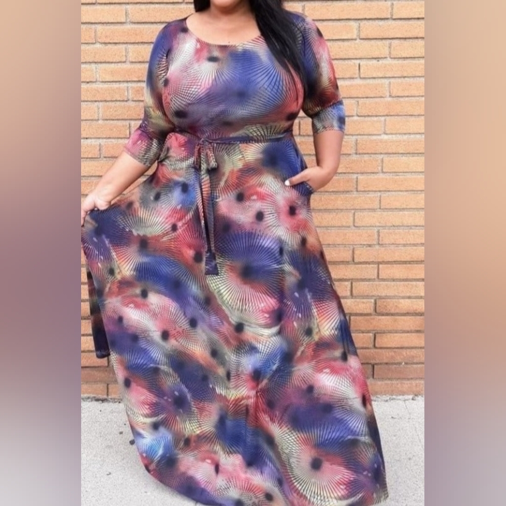 Elegant Multicolor Maxi Dress